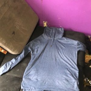Blue turtleneck sweater sweatshirt